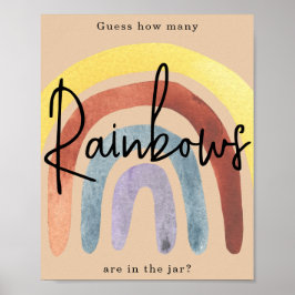 Watercolor Boho Regenboog / Hoeveel regenbogen Pos Poster