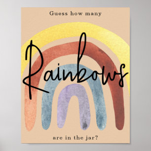 Watercolor Boho Regenboog / Hoeveel regenbogen Pos Poster