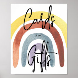Watercolor Boho Regenboog kaarten en cadeaus poste Poster