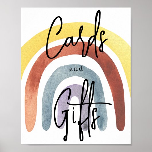 Watercolor Boho Regenboog kaarten en cadeaus poste Poster (Voorkant)