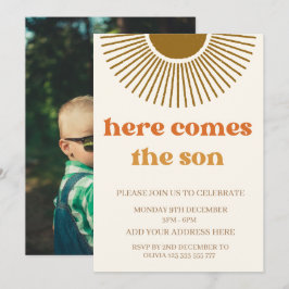 Watercolor Boho Retro hier komt de zon op maat  Kaart