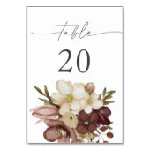 Watercolor Boho Rose &Neutral Table 20 Number Kaart (Achterkant)