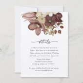 Watercolor Boho Rose & Neutral Wedd Details Card Notitiekaartje (Voorkant)