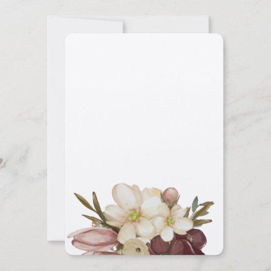 Watercolor Boho Rose & Neutral Wedding Kaart (Achterkant)