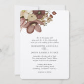 Watercolor Boho Rose & Neutral Wedding Kaart (Voorkant)