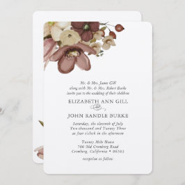 Watercolor Boho Rose & Neutral Wedding Kaart