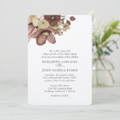 Watercolor Boho Rose & Neutral Wedding Kaart (Staand voorkant)