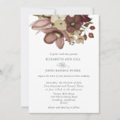 Watercolor Boho Rose & Neutral Wedding Kaart (Voorkant)