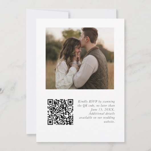 Watercolor Boho Rose & Neutral Wedding Kaart (Achterkant)