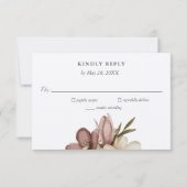 Watercolor Boho Rose & Neutral Wedding RSVP Kaart (Achterkant)