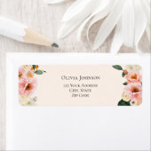 Watercolor Boho Roze Bloem Bruidsdouche Etiket (Insitu)