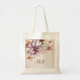 Watercolor Boho Roze Bloemen Elegant Stijlvol Tote Bag
