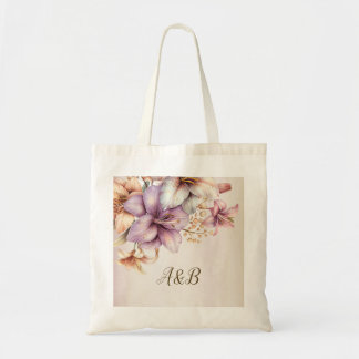 Watercolor Boho Roze Bloemen Elegant Stijlvol Tote Bag
