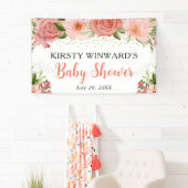 Watercolor Boho Roze Rozen Boho Baby Shower Spandoek (Insitu)