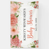 Watercolor Boho Roze Rozen Boho Baby Shower Spandoek (Verticaal)