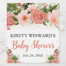Watercolor Boho Roze Rozen Boho Baby Shower
