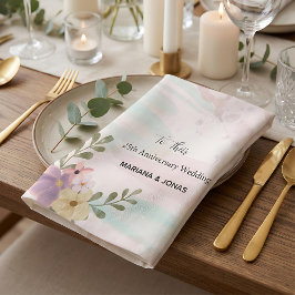 Watercolor  boho  succulent vintage pastel  floral servet