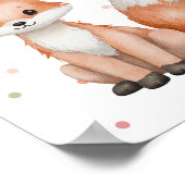 Watercolor Boho Vos Kinderkamer Bos Muur Kunst Poster (Hoek)