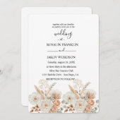 watercolor boho wedding Invitation Kaart (Voorkant / Achterkant)