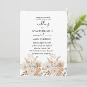 watercolor boho wedding Invitation Kaart (Staand voorkant)