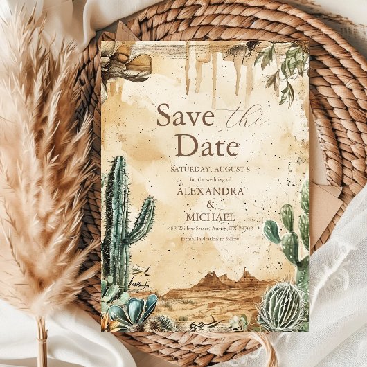 Watercolor Boho Westers Save The Date