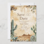 Watercolor Boho Westers Save The Date (Voorkant)