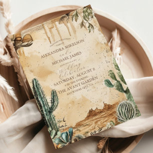 Watercolor Boho Westerse Huwelijk Kaart