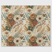 Watercolor Boho Wildebloementuin Print Cadeaupapier (Vlak)