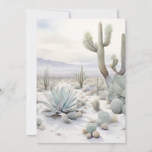 Watercolor Boho Woestijn Berg Bruidsdouche Kaart (Achterkant)