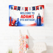 Watercolor Boksen Verjaardagsfeest Banner (Insitu)