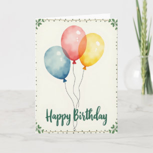 Watercolor Bollen Verjaardagskaart Kaart