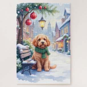 Watercolor Bolognese Feestelijke Stad Bank Kerstmi Legpuzzel