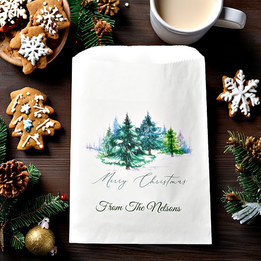 Watercolor bomen  bedankzakje