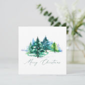 Watercolor bomen feestdagenkaart (Staand voorkant)