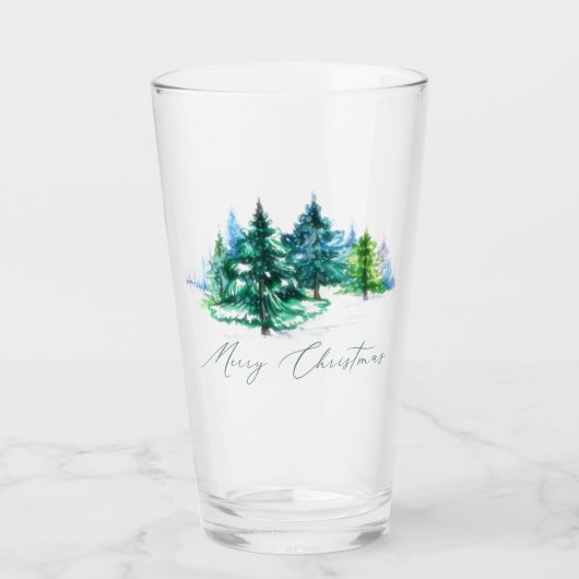 Watercolor bomen glas (Voorkant)