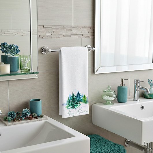 Watercolor bomen  handdoek