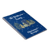 Watercolor Bomen in een Besneeuwd Winterbos op Bla Notitieboek (Rechterzijde)