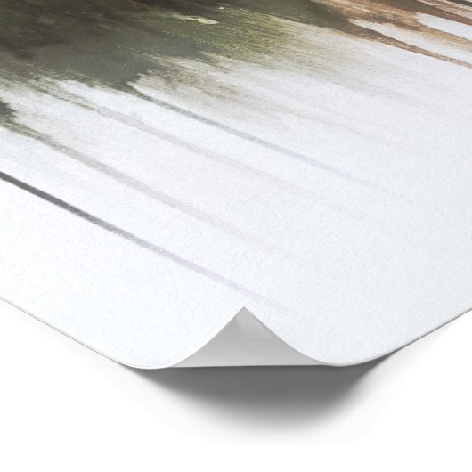 Watercolor Bomen Landelijke Wildernis Muurkunst Poster (Hoek)