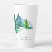 Watercolor bomen  latte mok (Voorkant)