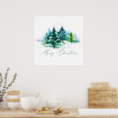 Watercolor bomen  poster (Keuken)