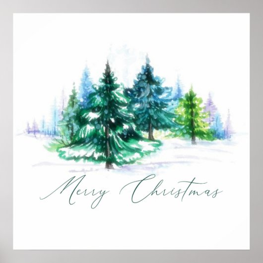 Watercolor bomen  poster (Voorkant)