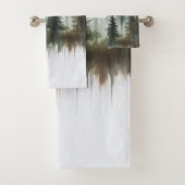 Watercolor Bomen Rustieke Wildernis Bad Handdoek (Insitu)