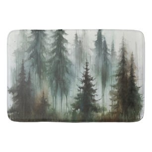 Watercolor Bomen Rustieke Wildernis  Badmat