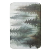 Watercolor Bomen Rustieke Wildernis  Badmat (Voorkant Verticaal)