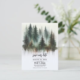Watercolor Bomen Rustieke Wildernis Bewaar de Datu Kaart