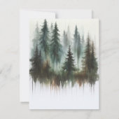 Watercolor Bomen Rustieke Wildernis Bewaar de Datu Kaart (Achterkant)