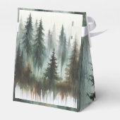 Watercolor Bomen Rustieke Wildernis Bruiloft Bedankdoosjes (Achterkant)