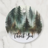 Watercolor Bomen Rustieke Wildernis Bruiloft Bedankjes Labels (Achterkant)
