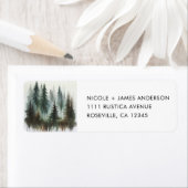 Watercolor Bomen Rustieke Wildernis Bruiloft Etiket (Insitu)