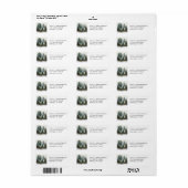 Watercolor Bomen Rustieke Wildernis Bruiloft Etiket (Full Sheet)
